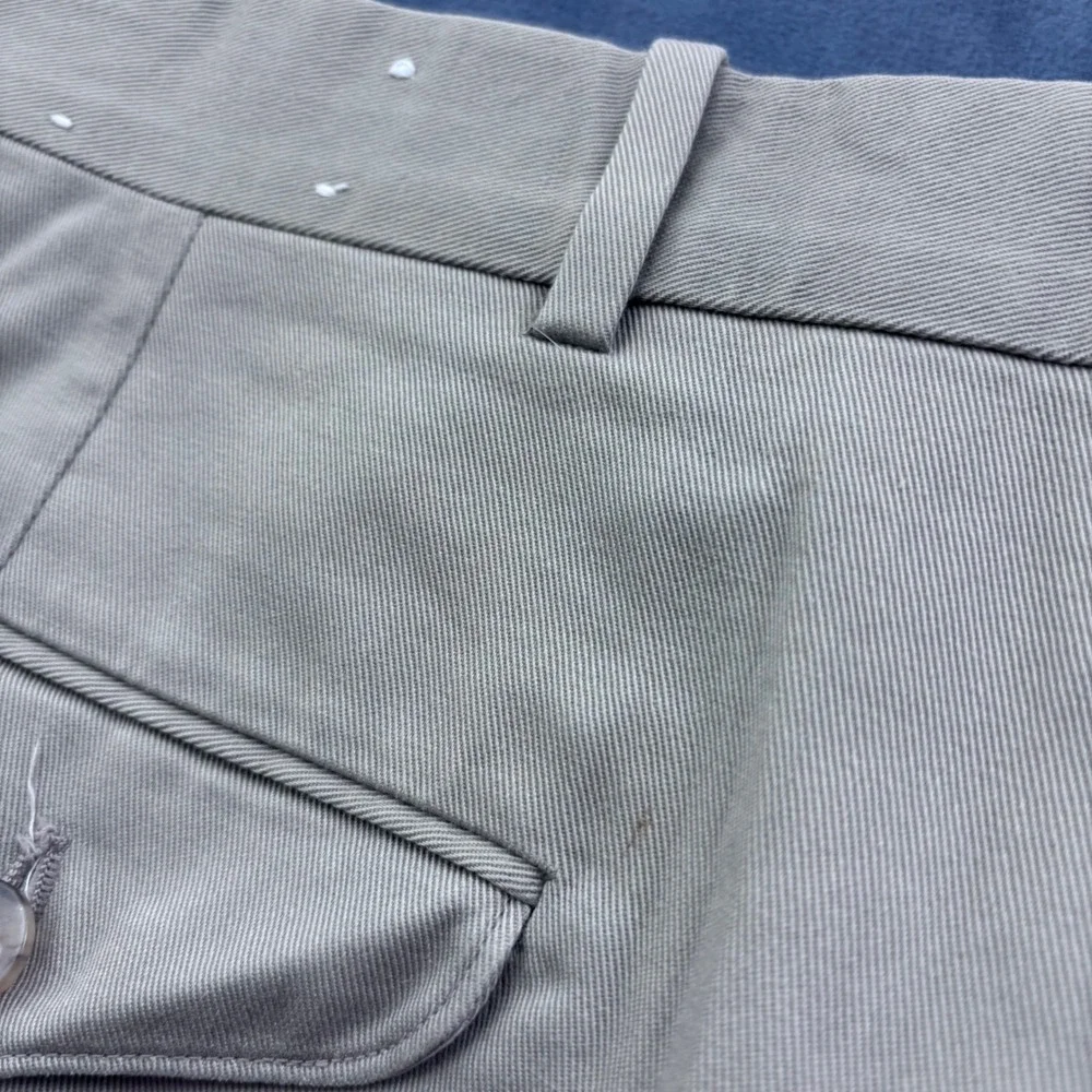 Vtg Khaki Chinos Straight Leg Cotton Twill Paul Stuart Trousers Tan 36x30